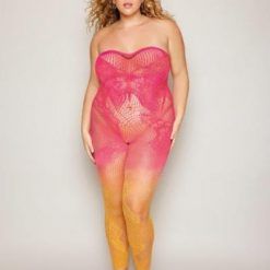 Two-tone Ombre Seamless Bodystocking Watermelon/mimosa Osq