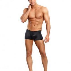 Male Power Satin Lycra Boxer Shorts Black XL
