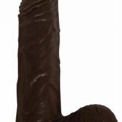 All American Whopper 8 inches Vibrating Dildo, Balls Brown