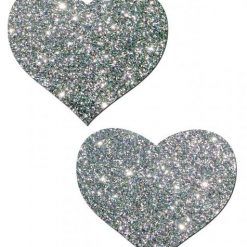 Heart Silver Glitter Pasties O/S