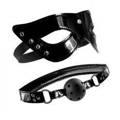 Masquerade Mask & Ball Gag Black