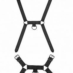 Ouch! Skulls & Bones Male Harness with Spikes Black
