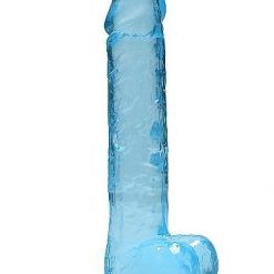 Realrock 9in Realistic Dildo W/ Balls Blue