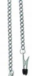 Endurance Broad Tip Nipple Clamps With Link Chain Silver